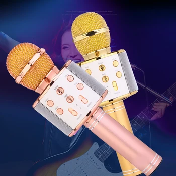 

Original Fashion WS858 Bluetooth Wireless Condenser Magic Karaoke Microphone Mobile Phone Player MIC Speaker Record Music