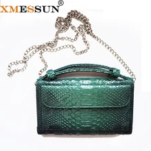 XMESSUN Bolsa Feminina, женская сумка из натуральной кожи, женская модная сумка на плечо, роскошные дизайнерские сумки-мессенджеры из кожи питона