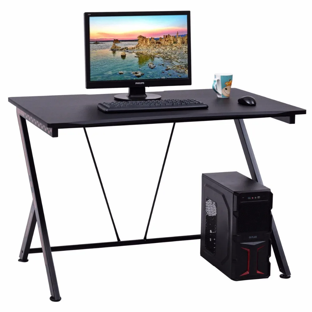 Giantex الألعاب مكتب كمبيوتر مكتب PC طاولة كمبيوتر محمول محطة المنزل مكتب مريح جديد الكمبيوتر مكتب HW56320