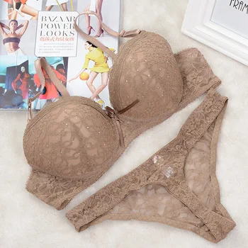 

Sexy Women Lace Drill Bras Set Women Push Up Underwear Sets Bra And Thong Bra Briefs Panties Intimates Sets Dot Printed