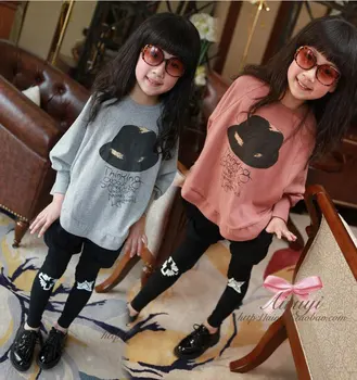 

Children Wear Girls Suits Spring and Autumn Hot Sale Pure Cotton Cartoon Sports Set Girls Leisure Two Piece Sets.4-12Y