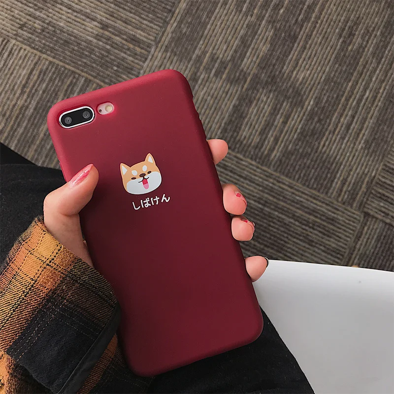 

Matte tpu phone cases for iphone 7 7 Plus case Cute dog scrub Soft TPU case For iphone 6 6s 7 8 8plus X XR XS Max case cover