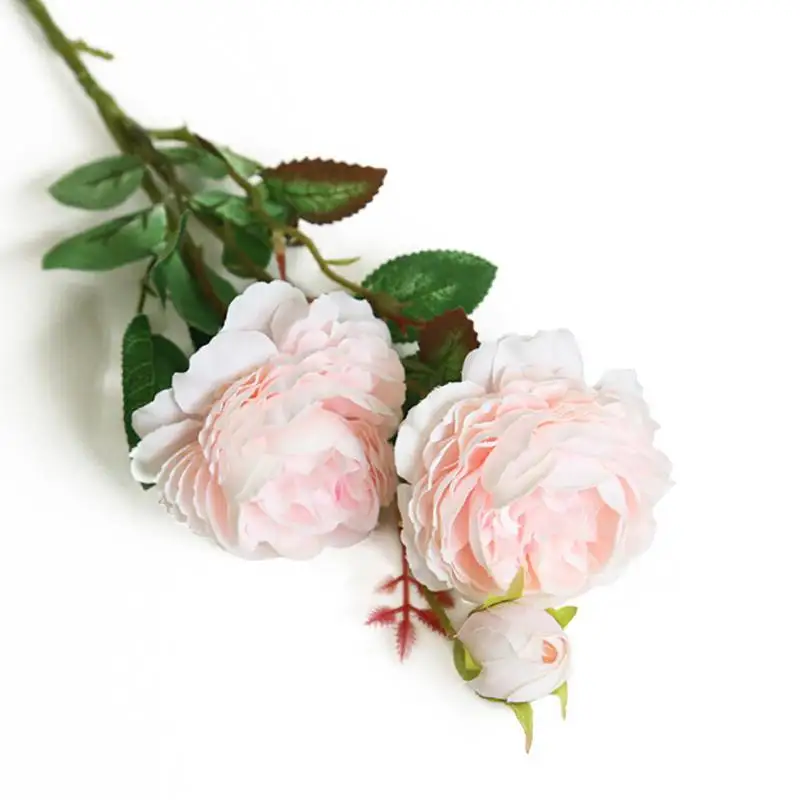 3 головы шелк Европейский Пион цветок длинный ствол поддельные пластиковые цветы домашний сад вечерние для дома свадебный Декор Искусственный цветок розы - Цвет: 5