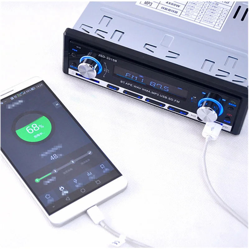 Авторадио JSD-20158 1 Din Авто Bluetooth стерео 12 В V2.0 FM Аудио вход AUX SD USB MP3 MMC WMA