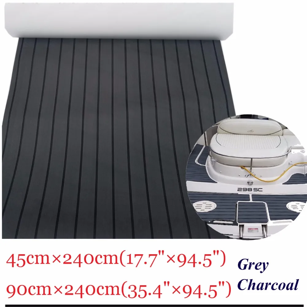 Boat Teak Deck Pad Marine Yacht Flooring Self-Adhesive Mat Gray