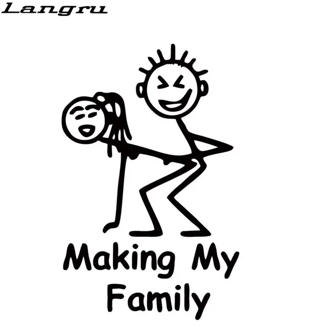 Langru Making My Family Stick People Decal Funny Car Vinyl Sticker Euro