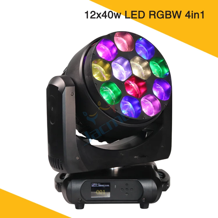 

500W High Power Party Lighting 12x40w LED RGBW Zoom Wash LED Bee Eye Moving Head Stage Lights