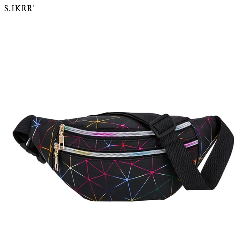 S. IKRR модные лазерные геометрические поясные сумки женские карманы для мобильного телефона Женские сумки через плечо для женщин