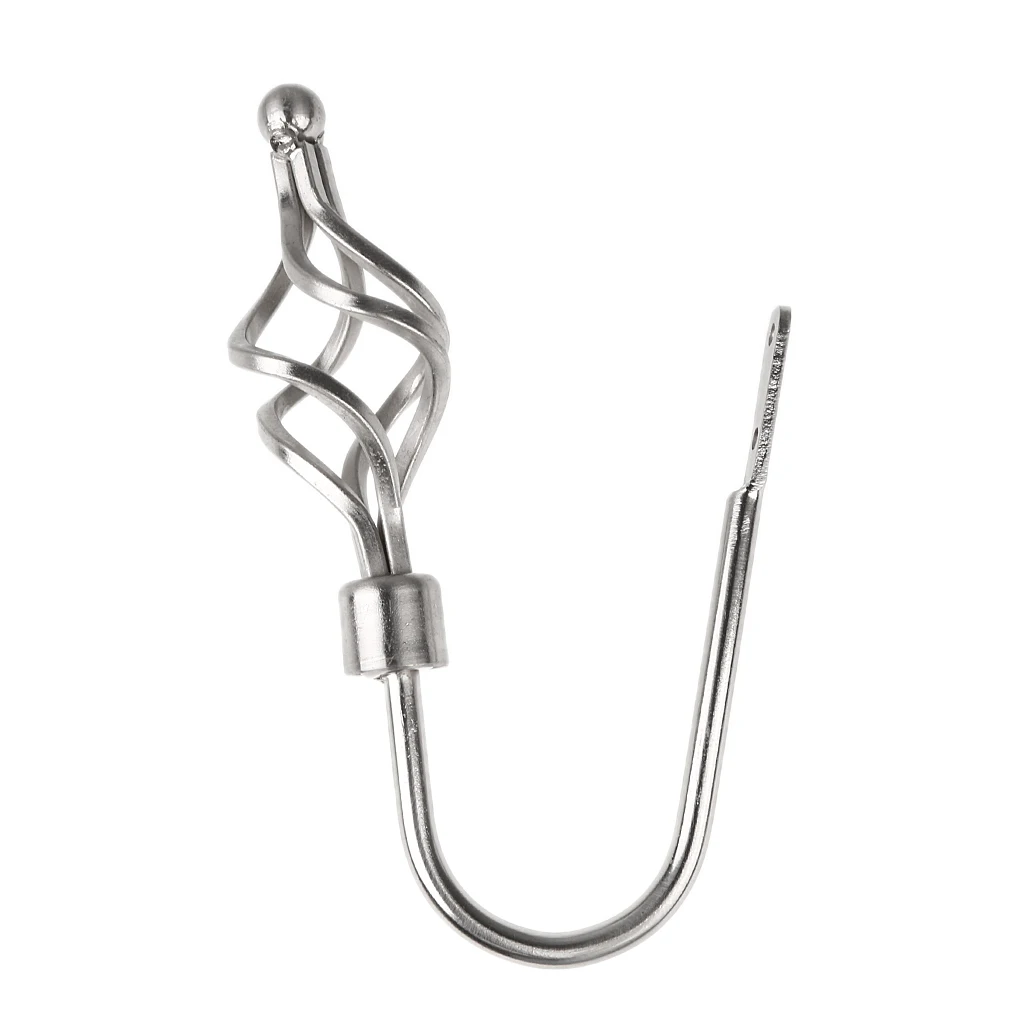 4 Pieces Metal Curtain Hooks Window Drapery Tieback Holdback Hanger Silver