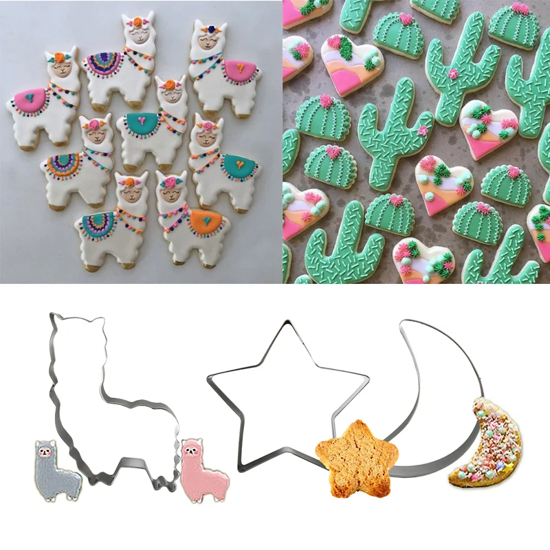 

Llama Party Animal Cookies Cutter Mold Rabbit Unicorn Elephant Baking Molds Baby Shower Birthday Party Cake Baking Molds Tools
