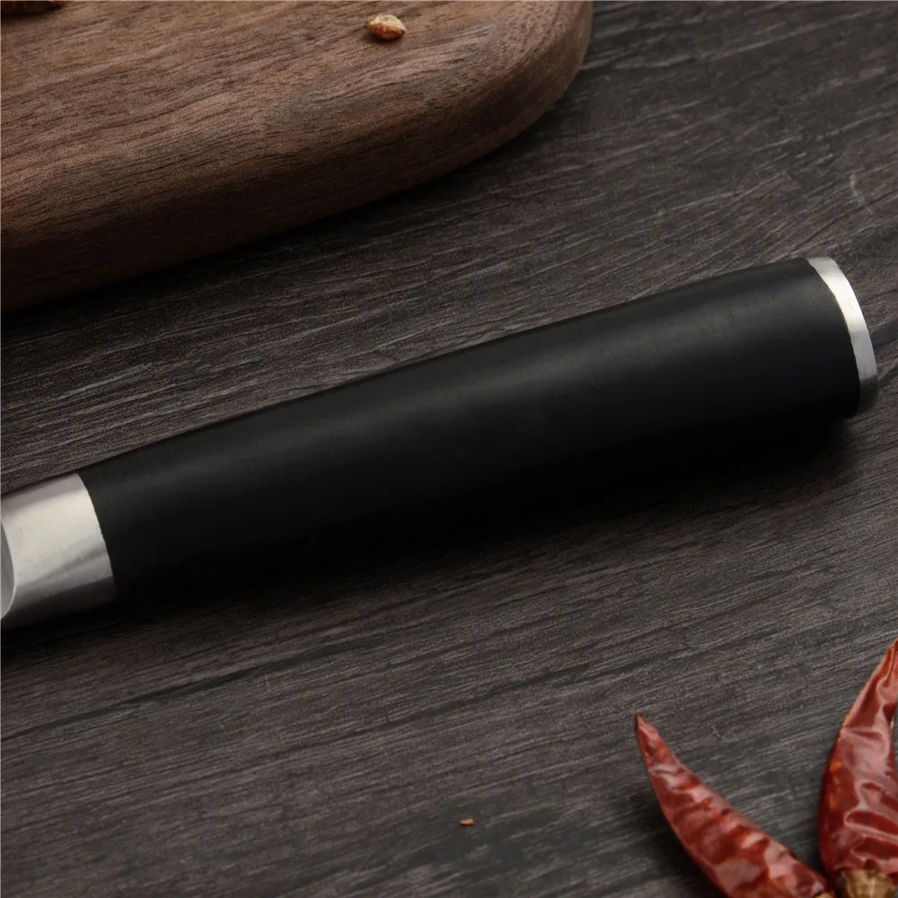 Дамасский высококачественный кухонный комплект ножей из нержавеющей стали, японский нож для хлеба Santoku, нож для шеф-повара, острое лезвие, черная ручка, столовые приборы, новинка