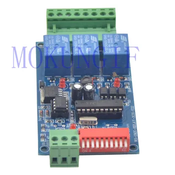 

10Pcs 3CH Relay Controller DMX 512 Decoder RGB LED Strip Module Dump Node 10A*3CH controller input DC12V WS-DMX-RELAY-3CH-BAN