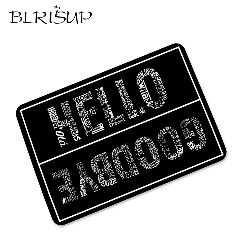 BLRISUP Black White Hello Goodbye Rubber Anti Slip Doormat Door Entry Front Door Mats Outdoor Entrance Indoor Welcome Floor Mat BLRISUP Black White Hello Goodbye Rubber Anti Slip Doormat Door Entry Front Door Mats Outdoor Entrance Indoor Welcome Floor Mat