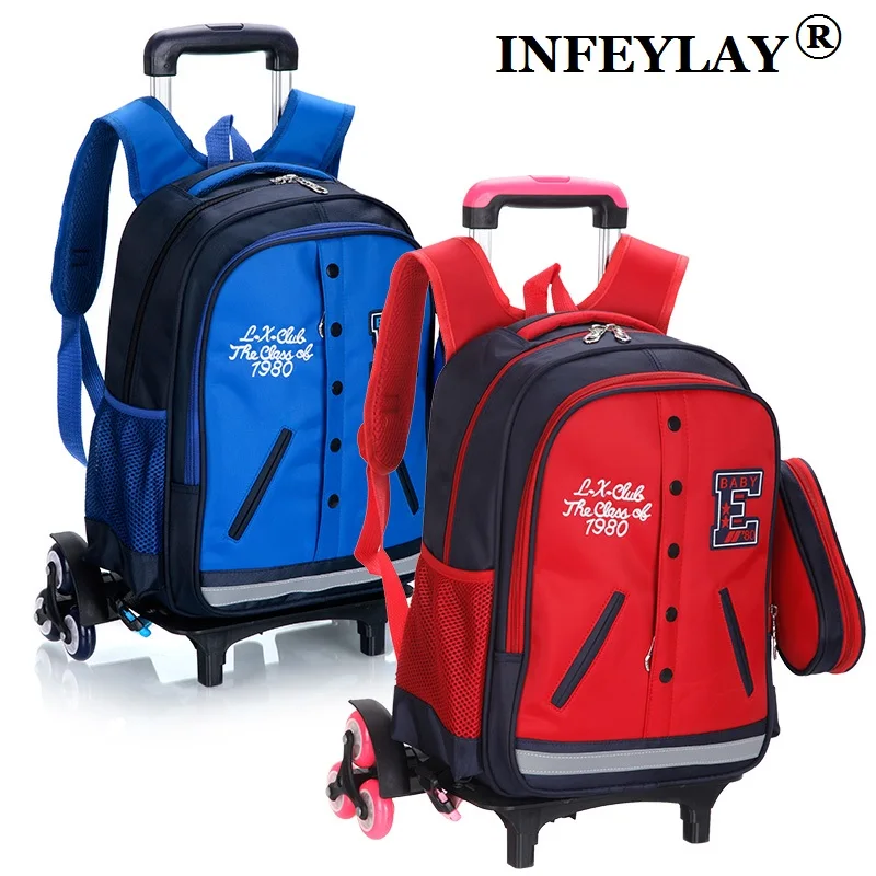 

2PCS/SET luggage child fashion girls Pencil case+ school bag students Flash wheel boy rolling suitcase Children travel backpack