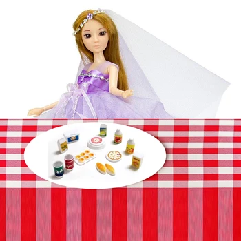 

Besegad 12PCS Doll House Drink Juice Milk Food Elegant Fashion Kitchen Toy Accessories for Barbie Children Girls Birthday Gift