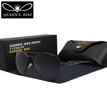 QUEENS KISS Classic fashion Luxury brand designer Women Polarized Sunglasses Retro oculos de sol feminino Leopard design UV400