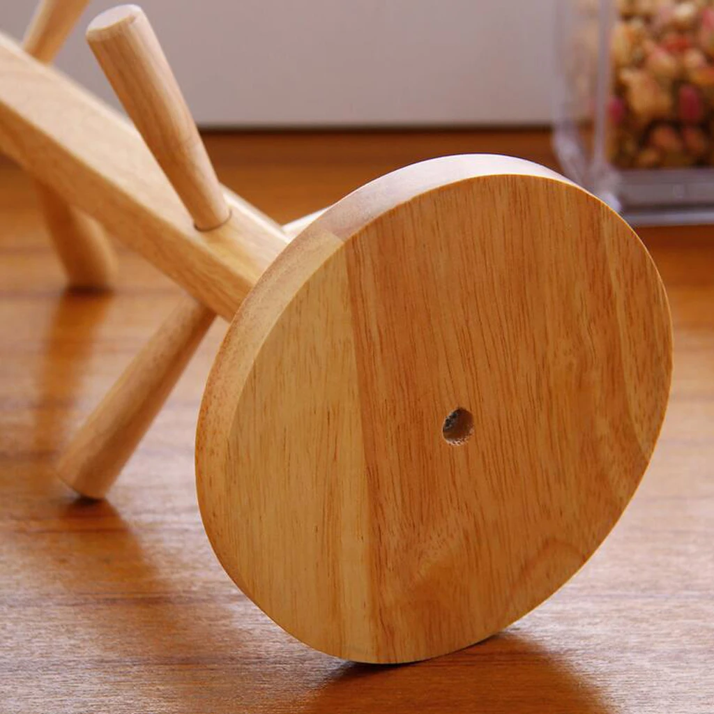 Wooden Coffee Mug Holder Tree Cup Rack Storage With 6 Coffee Cup Hooks