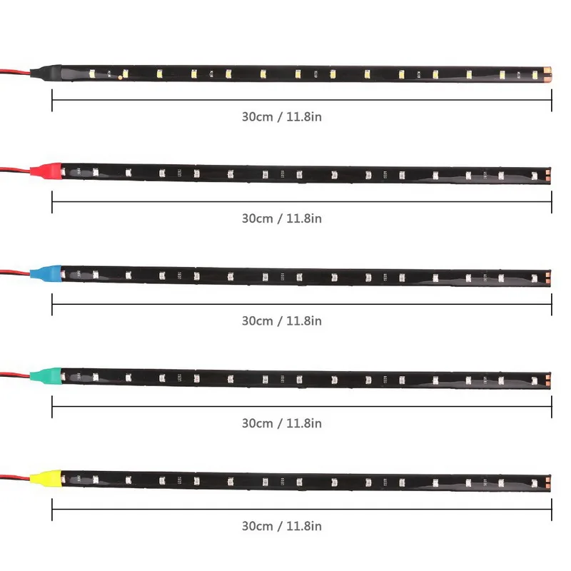 Лента ленточная лампа 1 шт. 15SMD гибкий автомобильный светодиодный фонарь дневного света Авто Светодиодная лента водонепроницаемый DC 12 V 30 cm декоративный свет