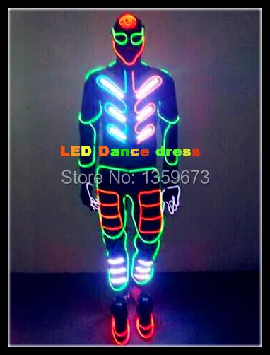 DHL Shipping 2016 New LED Ballroom Dance Dress/ EL Cold Light Clothing /Costume Dancer /America's Got Talent Performance Dresses