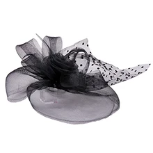 Pink wedding 25CM black fascinator hair barrette