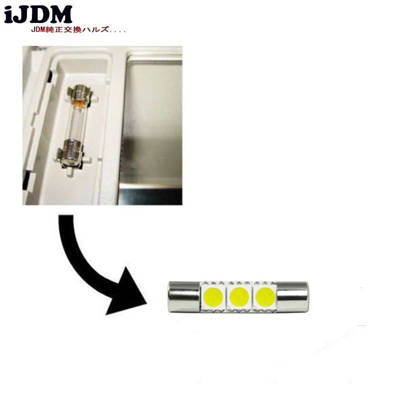 IJDM 4 шт. Ксеноновые белые 29 мм 3-SMD 6641 гирлянда светодиодный лампы для замены автомобиля косметическое зеркало огни Солнечная лампочка на козырьке красный, желтый, синий