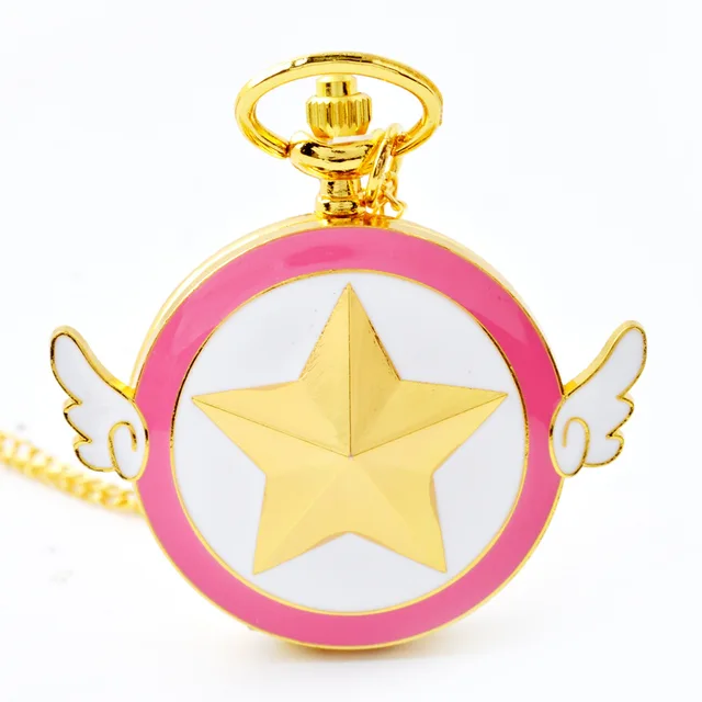 Wings Star Cartoon Pink Pocket Watches Toy Version Stars Pocket Watch Pendant Ne Wings Star Cartoon Pink Pocket Watches Toy Version Stars Pocket Watch Pendant Ne