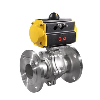 

DN15 1/2" Water Air Gas Medium Pneumatic Actuator Flanged Ball Valve SS304 Stainless Steel ANSI Flange Air Control Ball Valve