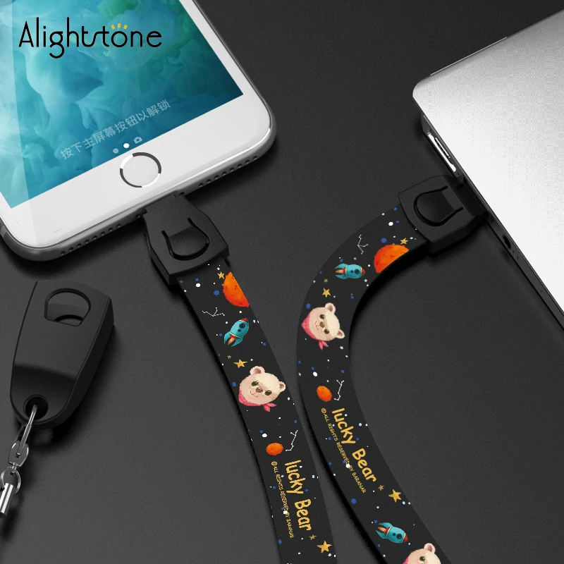 

Alightstone Mobile Phone Straps Neck Lanyard Original Micro USB Cable for iphone Samsung xiaomi Huawei Android