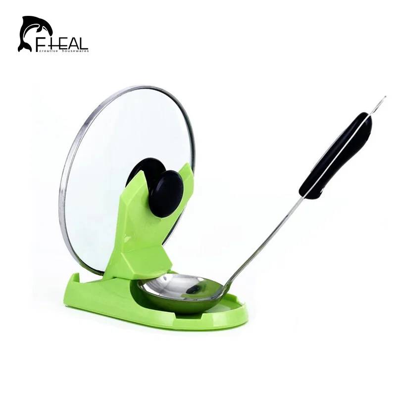 

FHEAL Functional Spoon Holder Pot Lid Shelf Kitchen Tools Stand Spoons Rack