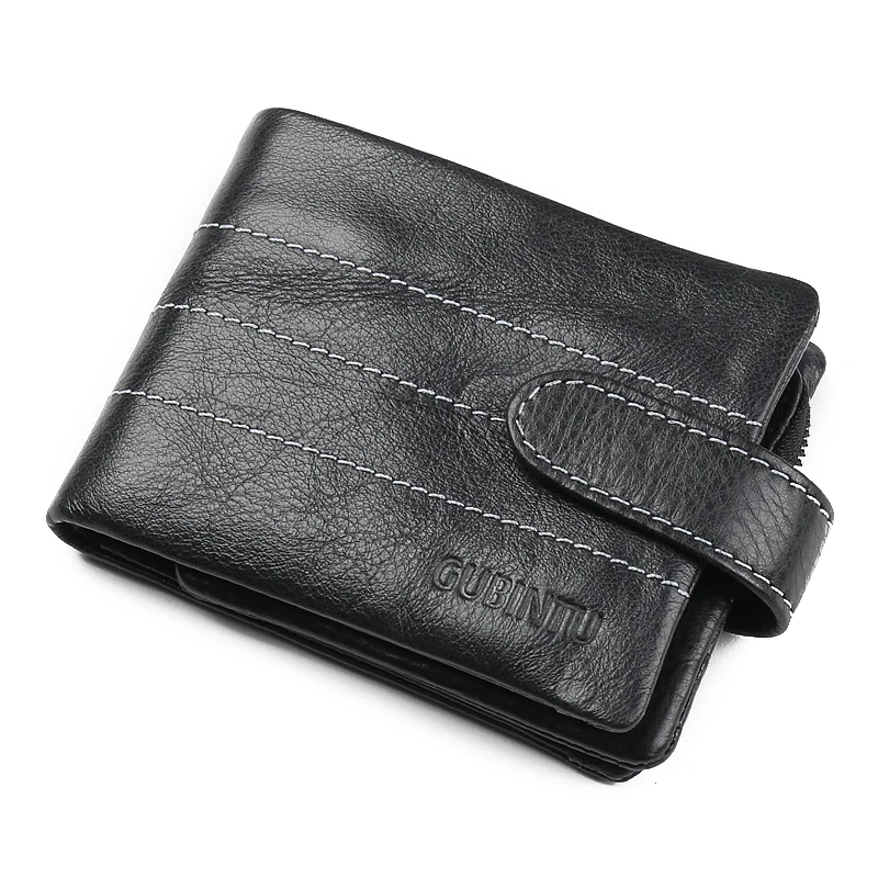 

2018 Casual Style Men Wallet Genuine Leather Wallets Zipper Hasp with Coin Pocket Wallet Brand Male Money Purses Soft Card Case
