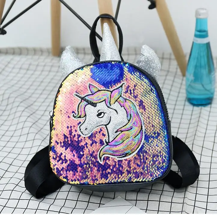 2019 moda lantejoulas mochila menina nova mini