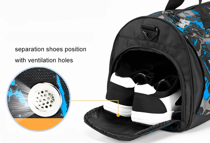 Мужской спортивная сумка для спортзала для обувь для женщин плеча обучение дорожные сумки с разделителем для сухого и влажного йога одежда