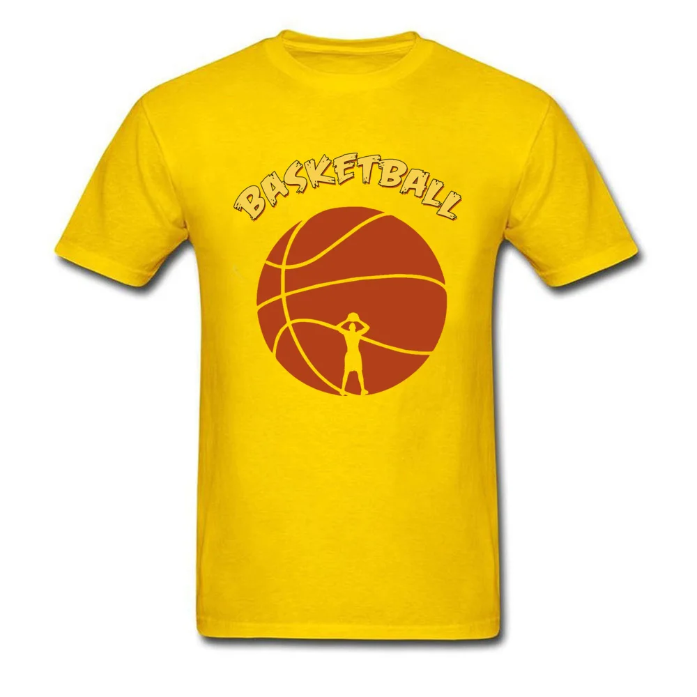 comfortablePersonalized Short Sleeve T Shirt VALENTINE DAY Hip Hop Round Collar Cotton T Shirts Men's T-Shirt Basketball  Basketball yellow