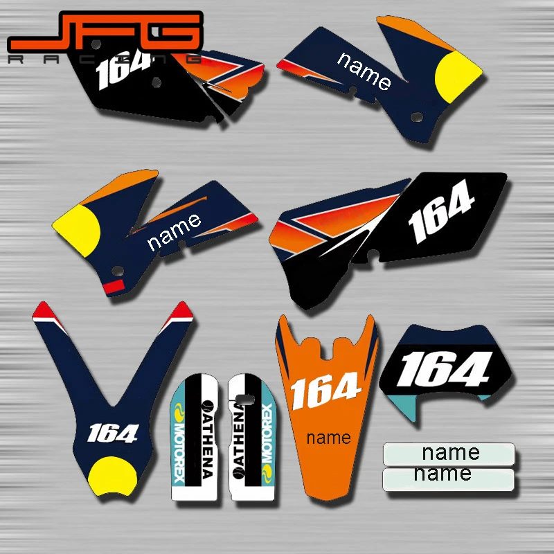 Motorcycle Customized Graphics Background Decals Stickers Kits For KTM