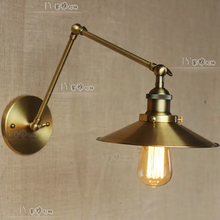Loft retro Matte Black iron shade adjustable swing arm reading wall lamps Lights e27 / e26 sconce for workroom bedroom bar cafe e27 vintage indoor black wall lamps loft swing rock wall sconce 2 head lights robot arm sconce wall lamp for workroom cafe