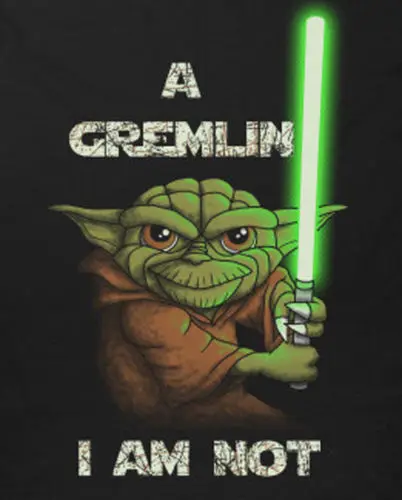 

STAR WARS YODA GREMLIN MASH UP *OLD SKOOL CUSTOM ARTWORK* Mens Shirt ** Print Tee Men Short Sleeve Clothing free shipping