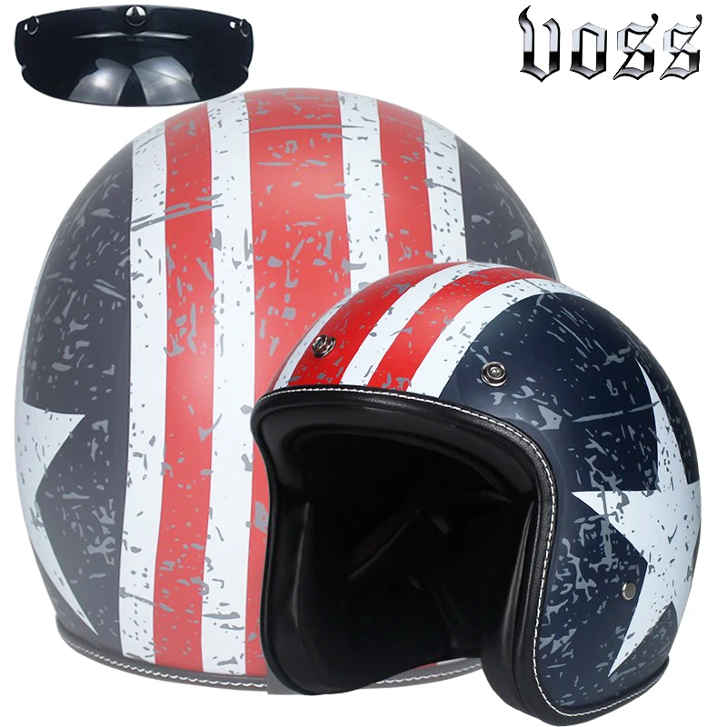 Мото rcycle шлем jet винтажный с открытым лицом Ретро 3/4 половина casco Moto capacete moto ciclismo