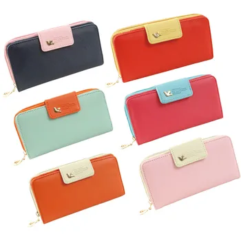 

5 Colors Hasp Zipper Women Wallet PU Leather Long Wallets For Female Card Phone Holder Clutch Women's Purse Money Wallets