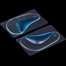 Уличные ортопедические стельки для поддержки свода стопы для коррекции плоскостопия Размер 9,5*5,5 см синие мягкие силиконовые стельки