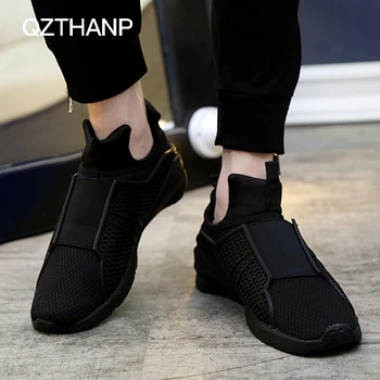 

2018 Casual Shoes For Men Air Breathable Woven Mesh Flats Male Shoes Trainers Adult Comfortable Men Red Shoes Zapatos Hombre