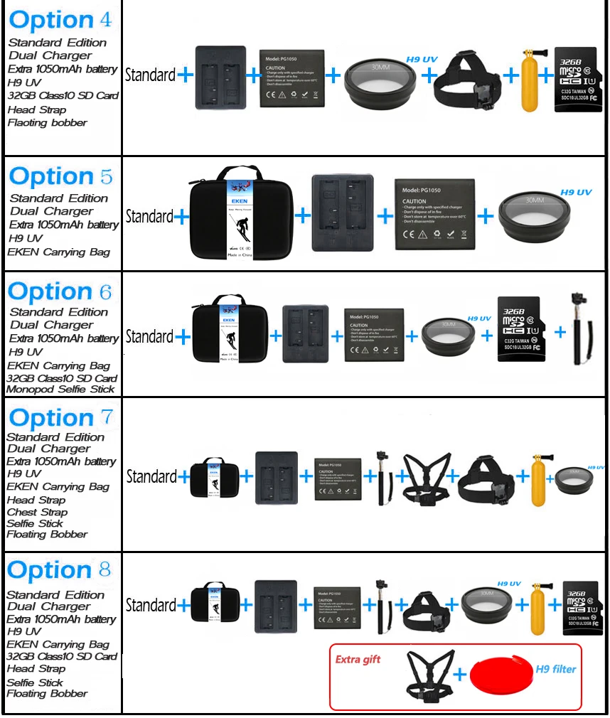 eken H9 H9R со сверхвысоким разрешением Ultra HD, 4K 30fps экшн Камера с водонепроницаемым чехлом и возможностью погружения на глубину до 30 м 2-дюймовый ЖК-дисплей Экран пульт дистанционного управления Wi-Fi Go Extreme pro спортивные Камера