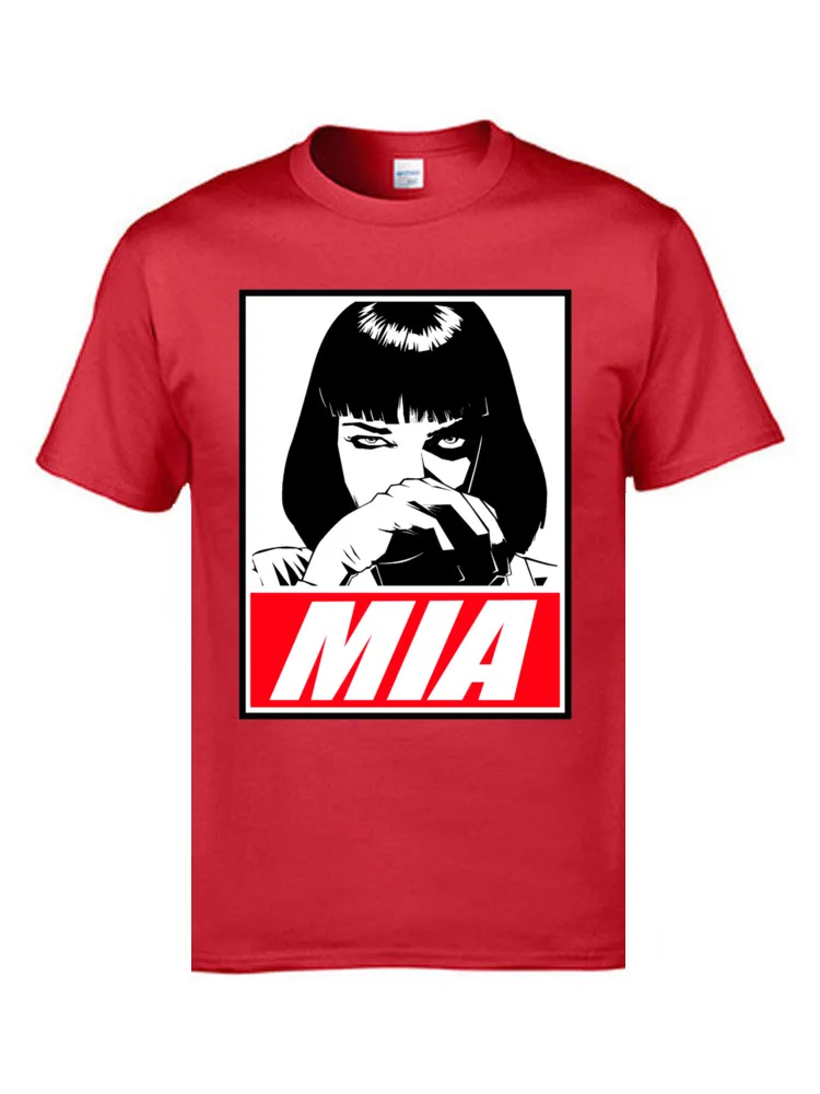 Graphic Man Tshirts Pulp Fiction Mia Wallace 15174 Printed Tops Tees 100% Cotton Short Sleeve Casual Tees O-Neck Pulp Fiction Mia Wallace 15174 red