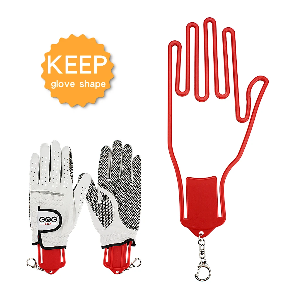 

1 Pcs Golf Glove Holder with Key Chain Plastic Glove Rack Dryer Hanger Stretcher 4 Colors Drop Ship