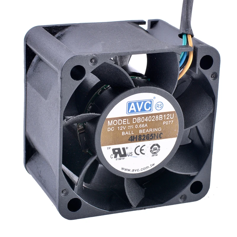 Вентилятор революция в системах охлаждения DB04028B12U, 40 мм, 4 см, 4028 дюйма, 40x40x28 мм, 12 В, 0,66a, двойной шарикоподшипник, 4-проводной 4-контактный ШИМ-сервер, воздушный поток