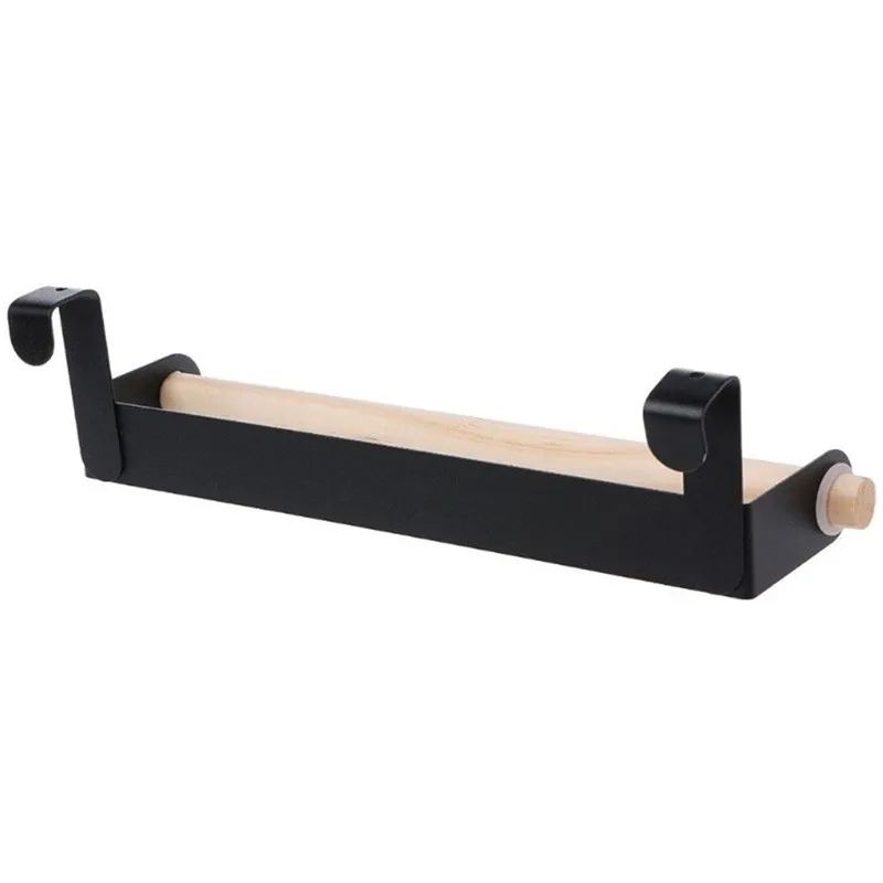 Nature Wood Strong Bearing Towel Rack Tissue Roll Paper Holder for Home Kitchen Cabinet