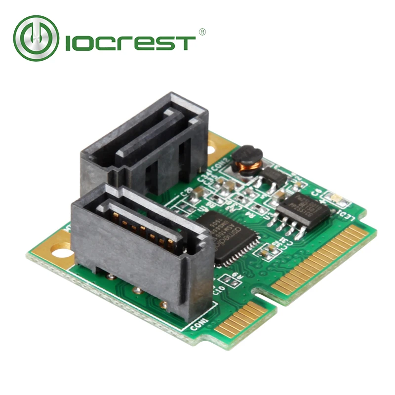 Iocrest Mini Pci Express Interno Sata Iii gb s Raid Asm1061r Controlador Cartão Portas Sata 3.0 6gbps Verde Cartões para acréscimos - Imagem 2