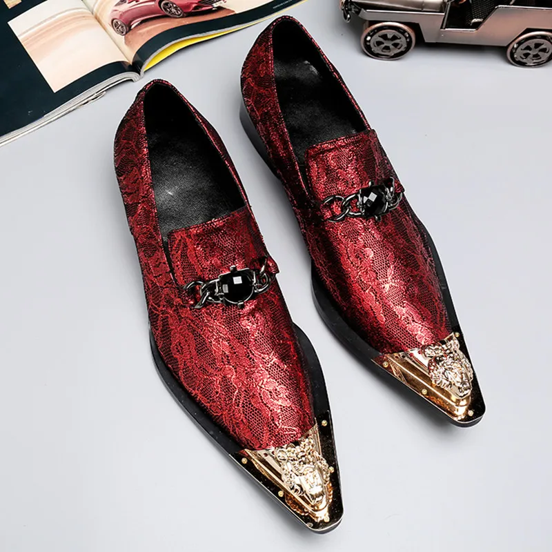 Sapatos Metal as De Cabeça Pic Bessiness Cavalheiro Pic As Luxo Marca Vermelho Homens Couro Peixe Preto Relâmpago Apontou Oxford Grão Azul YHxqPnZCw