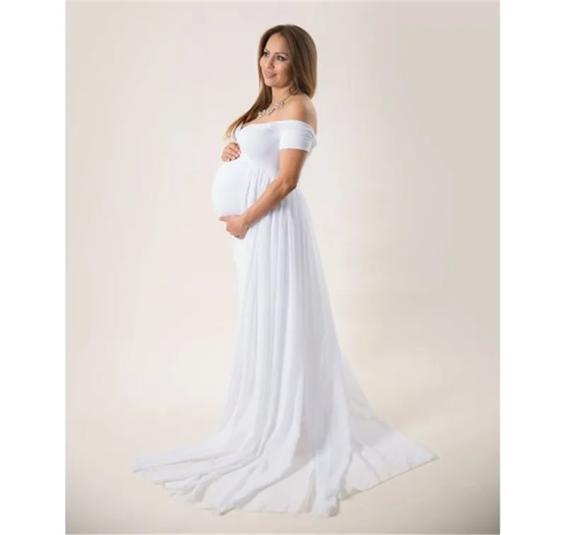 Shoulderless Maternity Pregnancy Dress Photography Props New Women Pregnant Dresses Maxi Maternity Gown Clothes For Photo Shoots (10)