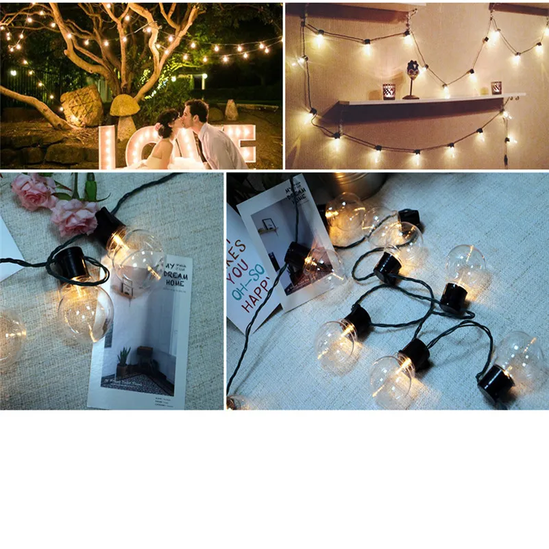 20Ft 6cm Bulb Globe String Lights With Clear Bulb Backyard Patio Lights Vintage Bulbs Decorative Outdoor Garland Wedding A1