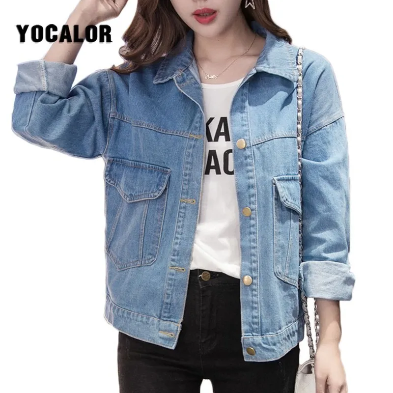 

2019 Autumn Bf Denim Jeans Spring Jacket Cowboy Loose Female Coat Women Chaqueta Mujer Basic Jackets For Boyfriend Cloak Clothes